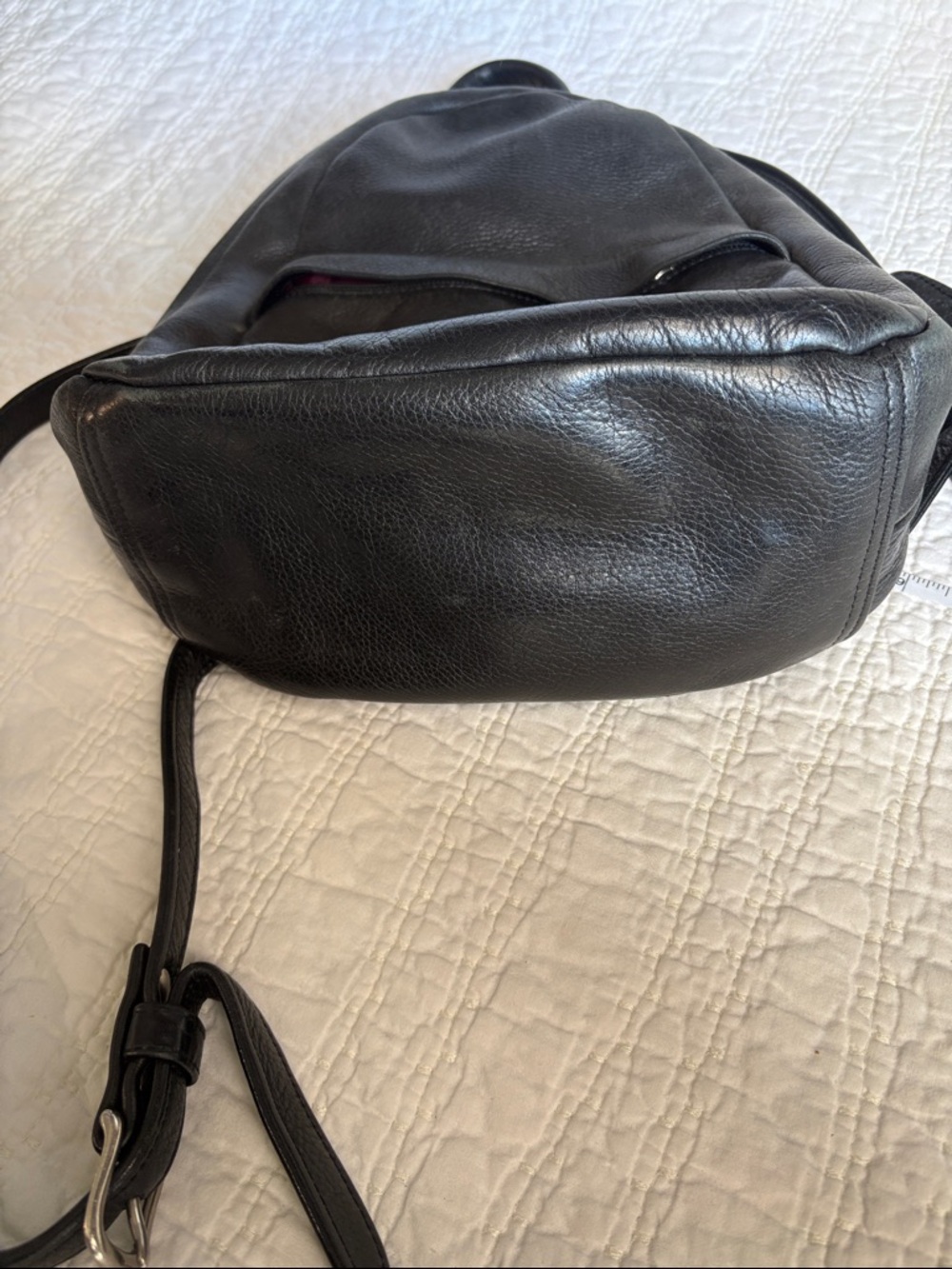 Everyday Black Leather Backpack - Sleek City Pack - Picture 13 of 15